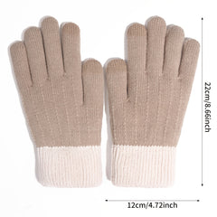 Winter Warm Knitted Gloves Touch Screen Full Finger Gloves Cold Weather