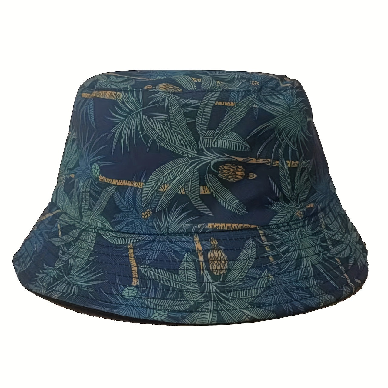 Tropical Basho Print Bucket Hat Reversible Couple Basin Hat