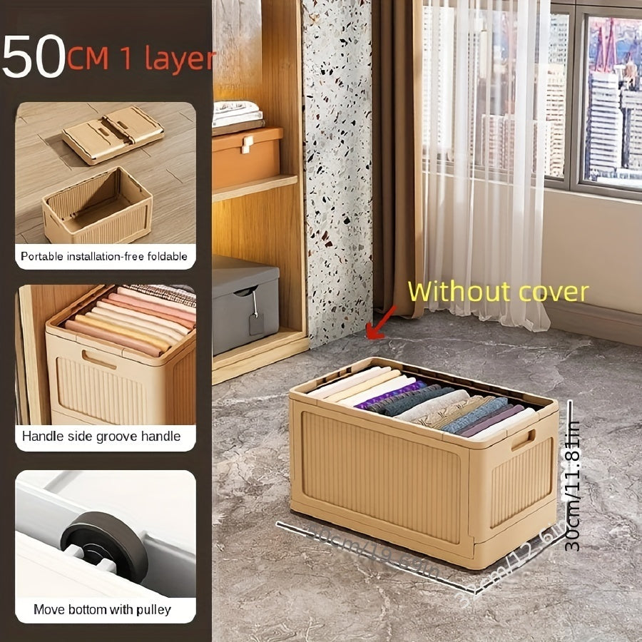 3pcs Clothes Drawer Storage Box Plastic Folding Clothes Drawer Basket