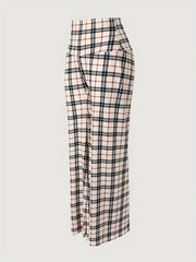 Women's Plus Plaid High Rise Tummy Control Pants