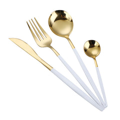 4Pcs Stainless Steel Steak Fork & Spoon Set
