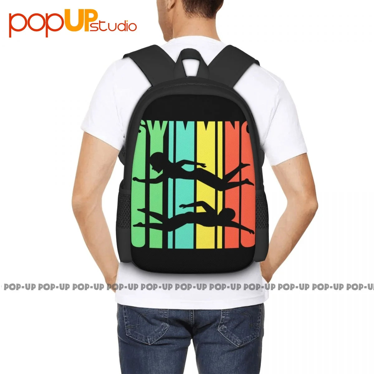 70'S Style Swimmer Backpack Large Capacity Gym Training 3d Printing