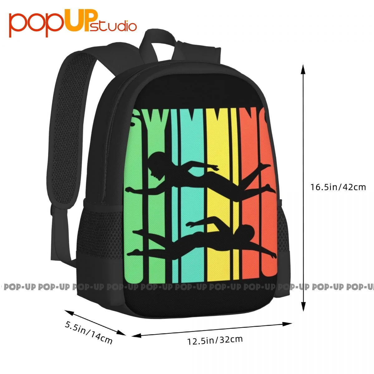 70'S Style Swimmer Backpack Large Capacity Gym Training 3d Printing