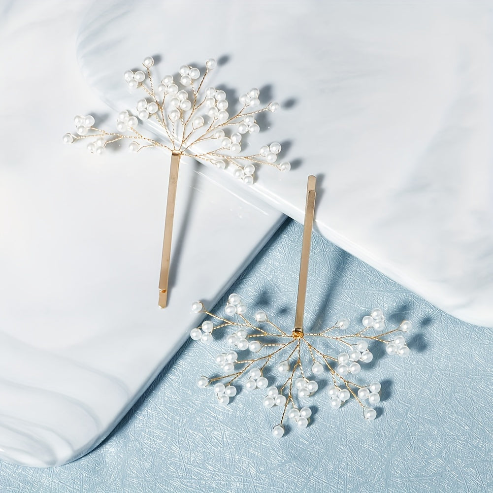 Faux Pearl Tree Hairpin Bridal Hairpin Women Girls Wedding Party Hair Clip