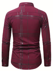 Men's Semi formal Stripe Button Up Shirt for Spring/Fall