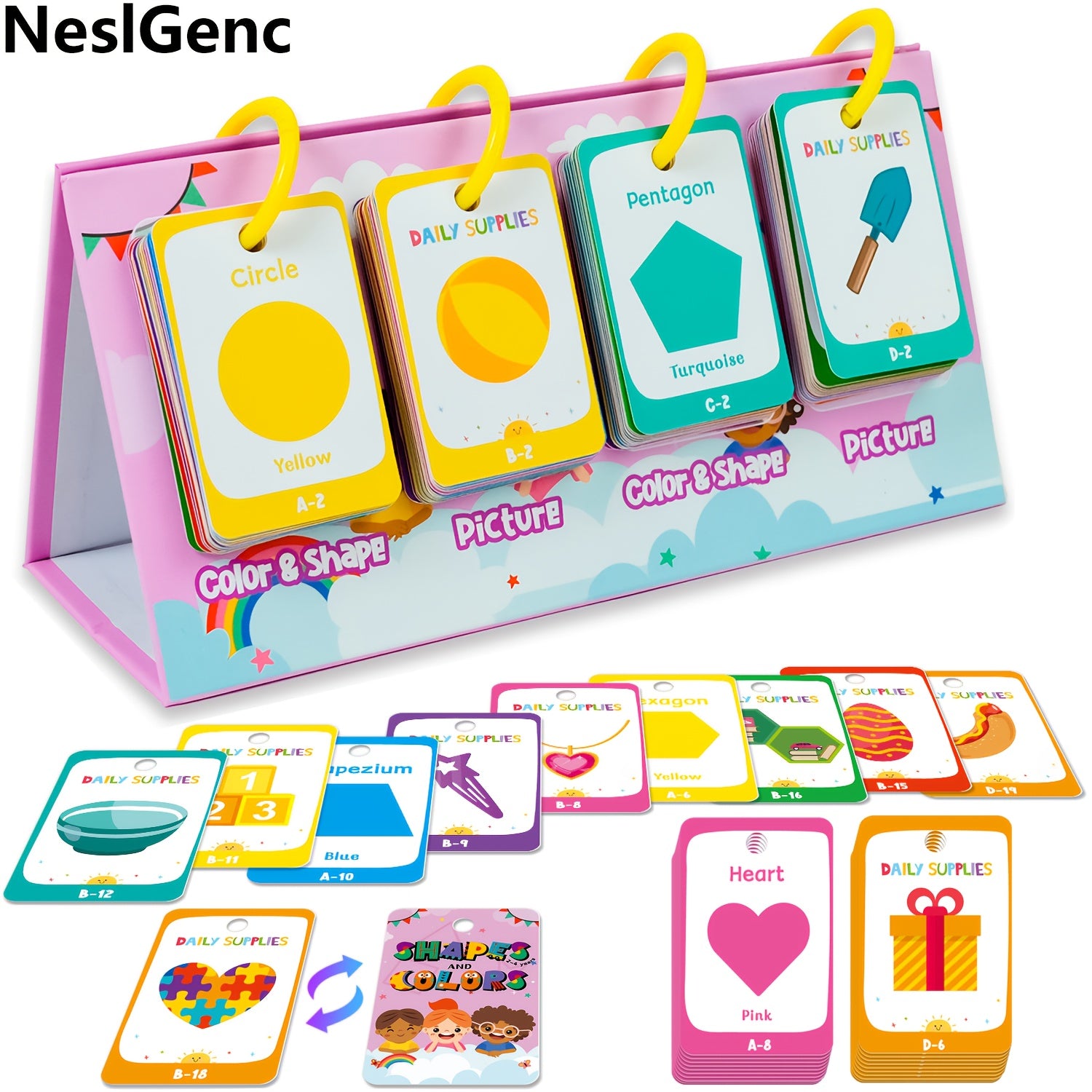 NeslGenc Learning Flashcards Set for 3-6 Year Olds