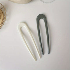 2pcs U shaped Hair Pin Solid Hair Bun Holder Hair Clip Hair Accessories