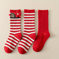 3 Pairs Kids Cartoon Christmas Socks Lucky Warm Cozy Winter Children s Socks