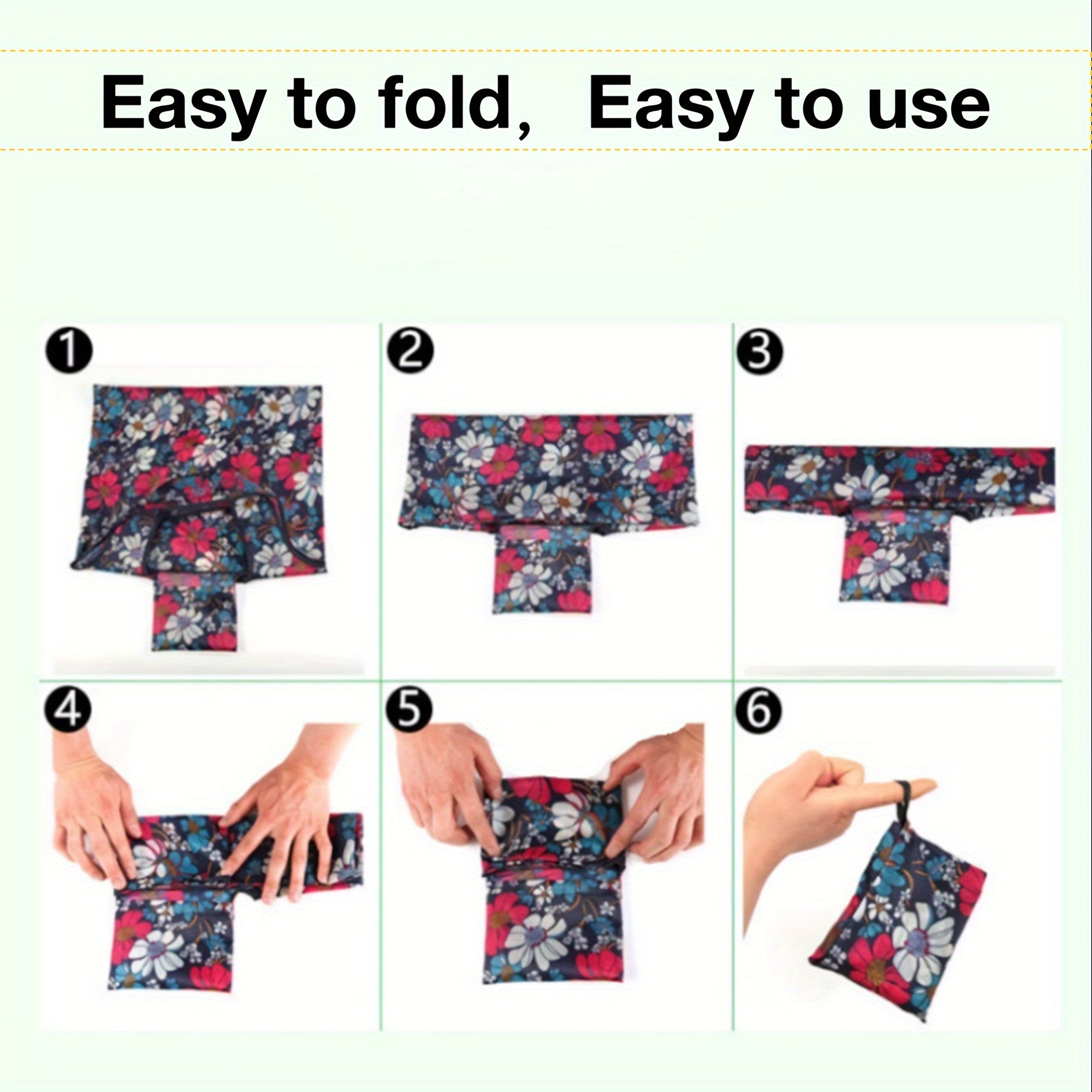 3Pcs Grocery Bag Large Capacity Folding Shopping Handbag