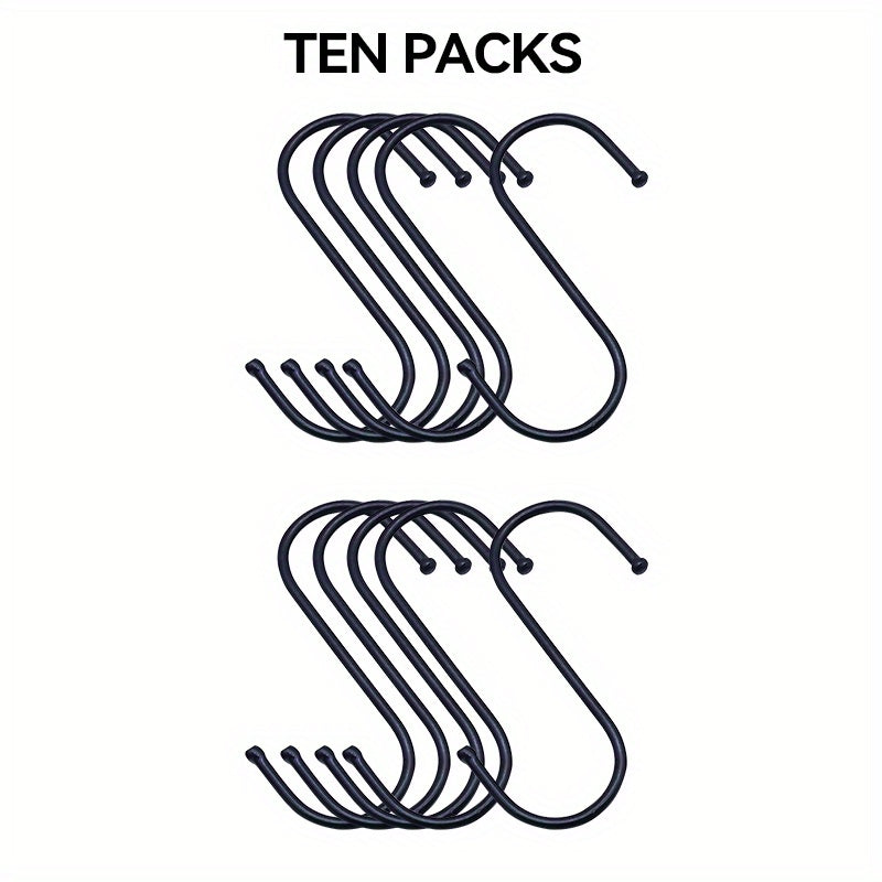 10pcs Stainless Steel S Hooks Heavy Duty Durable S Shaped Hooks for Kitchen