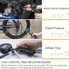 Digital Tire Pressure Gauge Inflator with LCD Screen