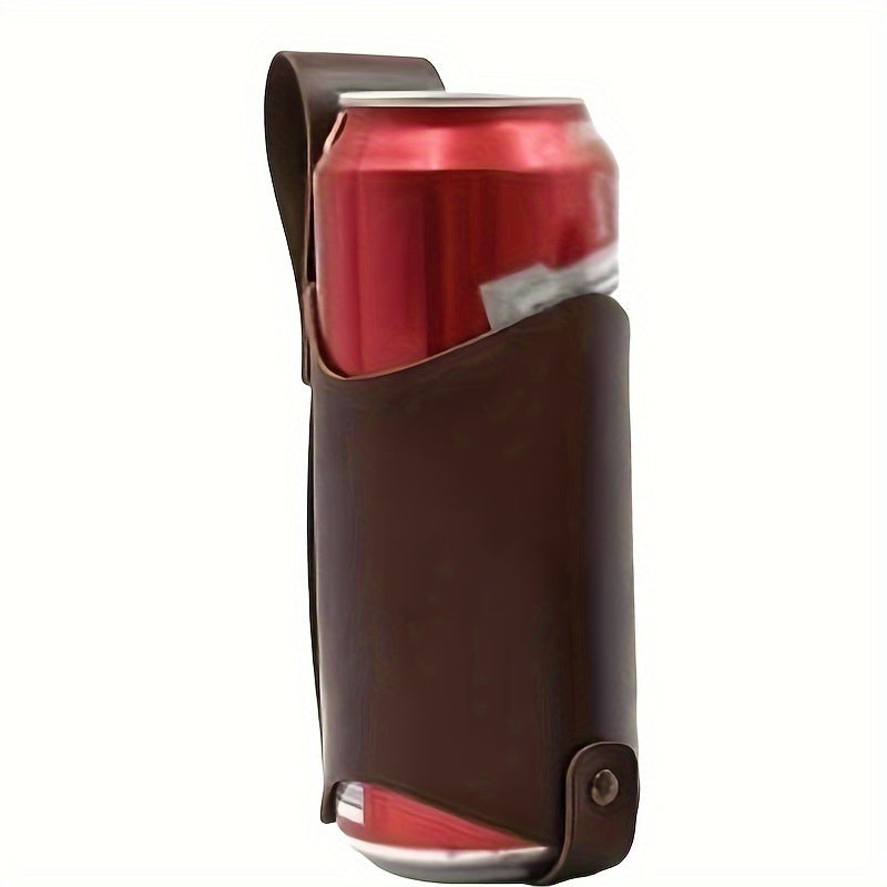 Faux Leather Beer Can Holder Belt for Men - Outdoor Festival Accessory