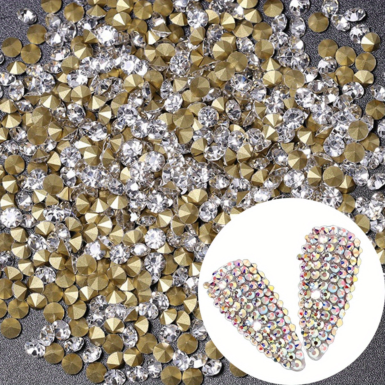 400 pcs Clear Diamond Rhinestones for Nail Art and Crafts