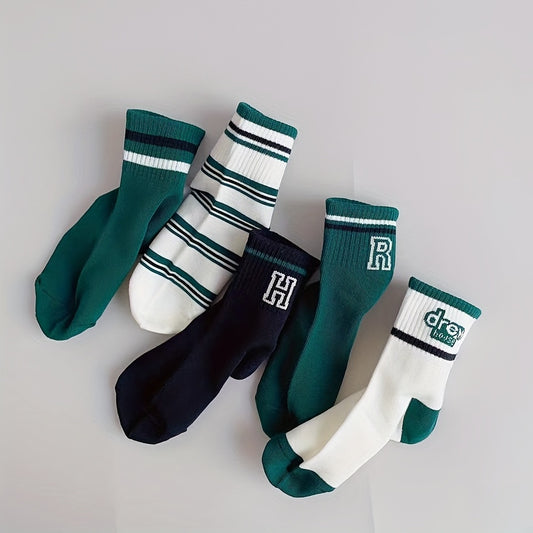 5 Pairs Boys Kids Boneless Socks Comfy Anti-Odor Casual Sports Socks