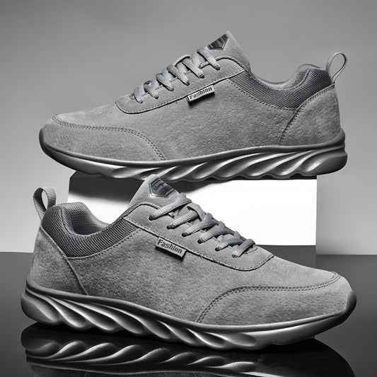 Men's Breathable Casual Lace Up Sneakers Comfortable Solid Shoes
