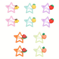10pcs Colorful Star Hairpins for Girls, Sweet Hair Clips