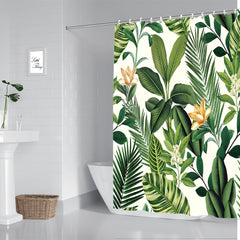 Plant Flower Digital Printed Shower Curtain Waterproof Bathroom Decor