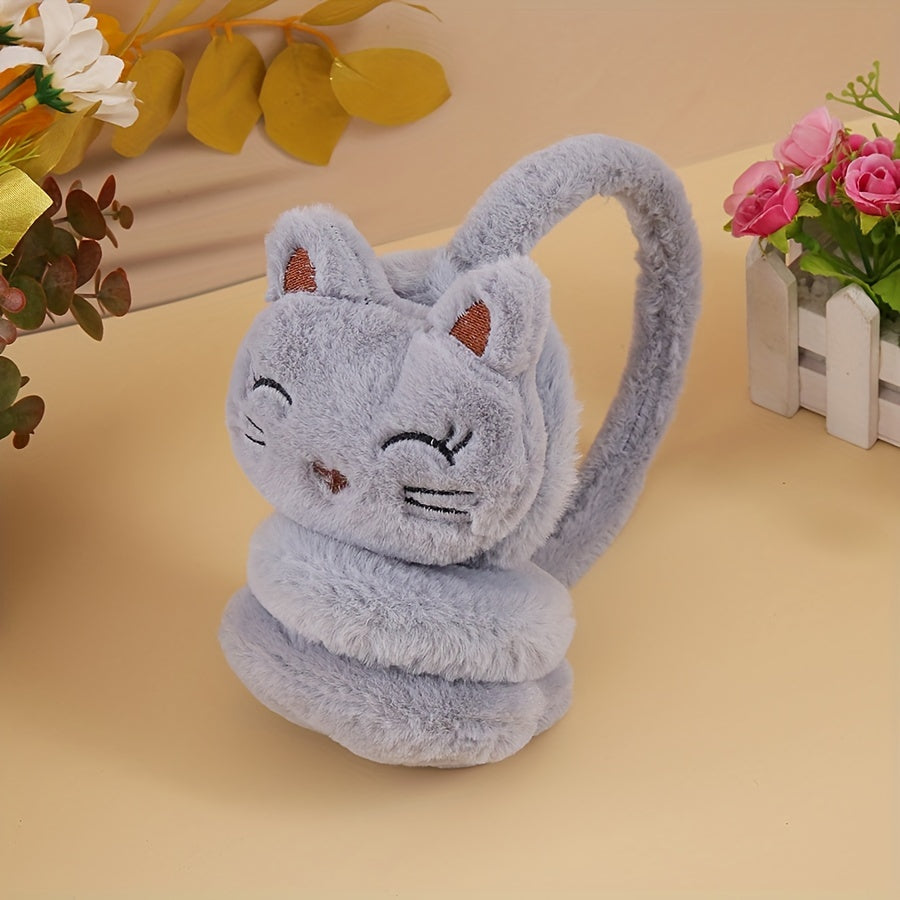 Plush Cartoon Kitten Ear Cover for Autumn/Winter