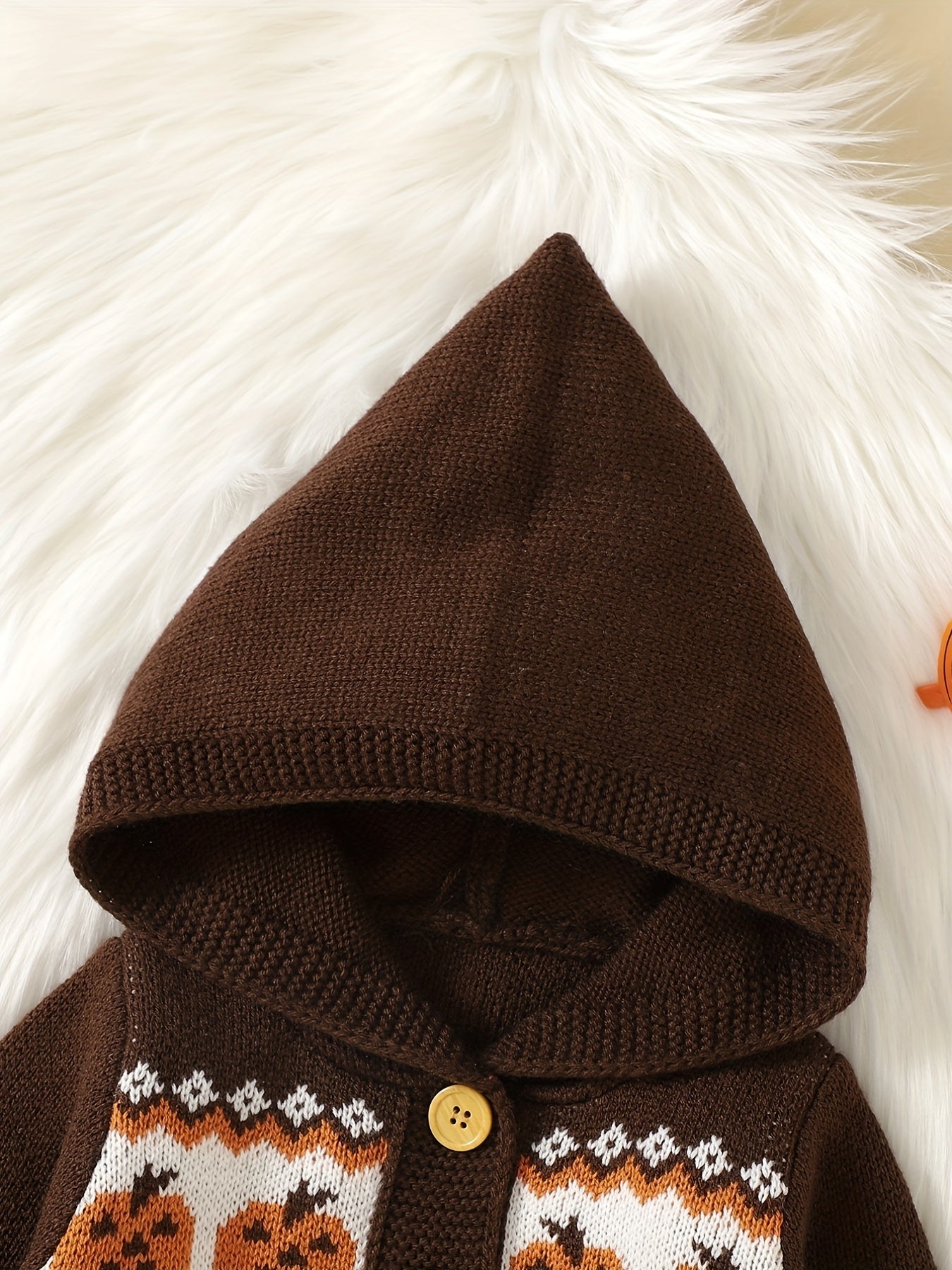 Baby Knitted Sweater Coat Baby Hooded Cardigan Halloween Top
