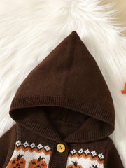 Baby Knitted Sweater Coat Baby Hooded Cardigan Halloween Top