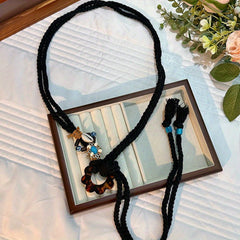 Vintage Flower Buckle Rope Belt Boho Woven Lace Up Waistband