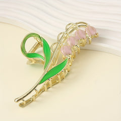 Flower Hair Claw Alloy Banana Clip Non Slip Hair Styling Accessory