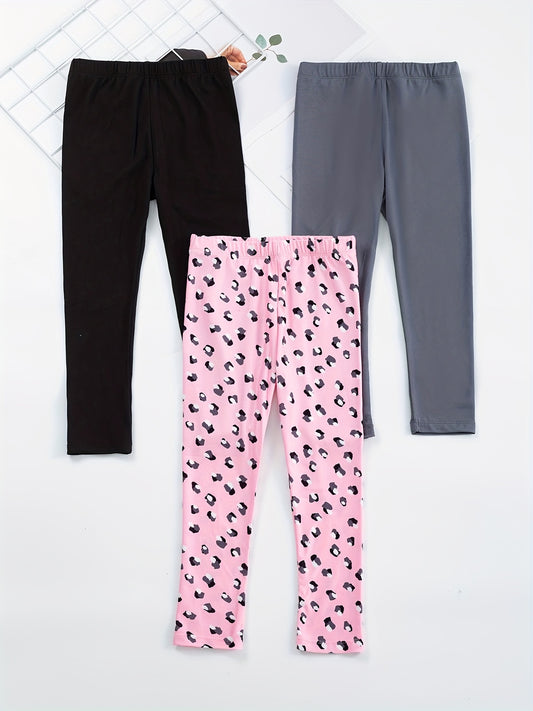 Girls' Stretch Casual Pants Leggings Set for Kids Outfit