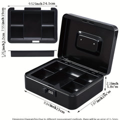 Large Metal Cash Box with Combination Lock Safe for Security 9.84 x 7.87 x 3.54