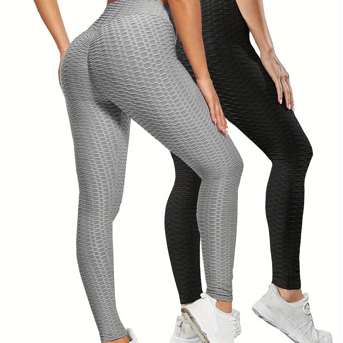 2pcs High Waist Tummy Control Yoga Pants Quick Dry Leggings