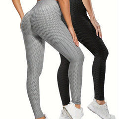 2pcs High Waist Tummy Control Yoga Pants Quick Dry Leggings