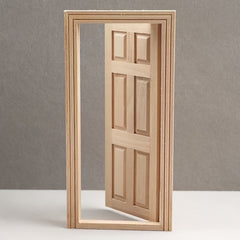 1:12 Dollhouse Doors and Windows 6 Grid Square Door with Frame Three Section