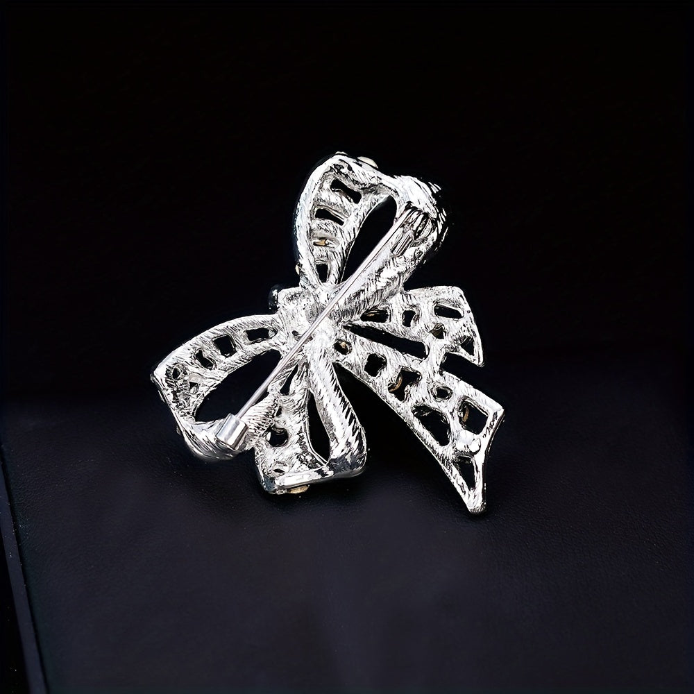 Men's Butterfly Bow Full Diamond Brooch