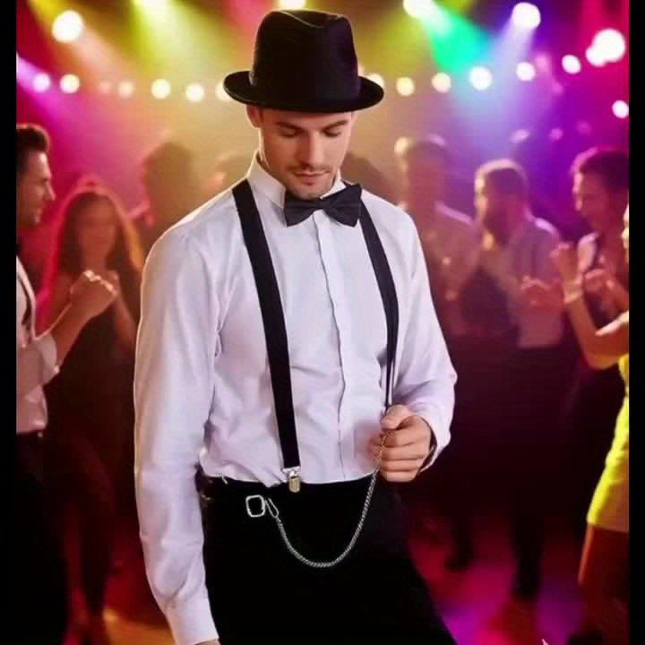 1920s Men's Dance Party Costume Set - Shirt, Pants, Bow Tie