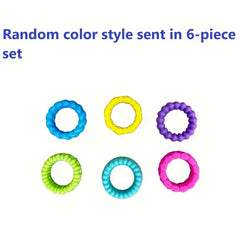 6pcs Dopamine Silicone Sensory Ring Fidget Toy
