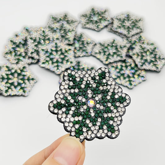 10pcs Rhinestone Snowflake Christmas DIY Decoration Patch Clothing Accessories