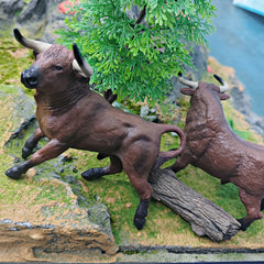 Realistic Spanish Bull Figurines PVC Static Desktop Toy Animal Model