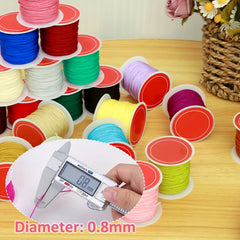20 Rolls Wax String 0.8mm Bracelet Making 20 Colors Waterproof Anti Fade Cord
