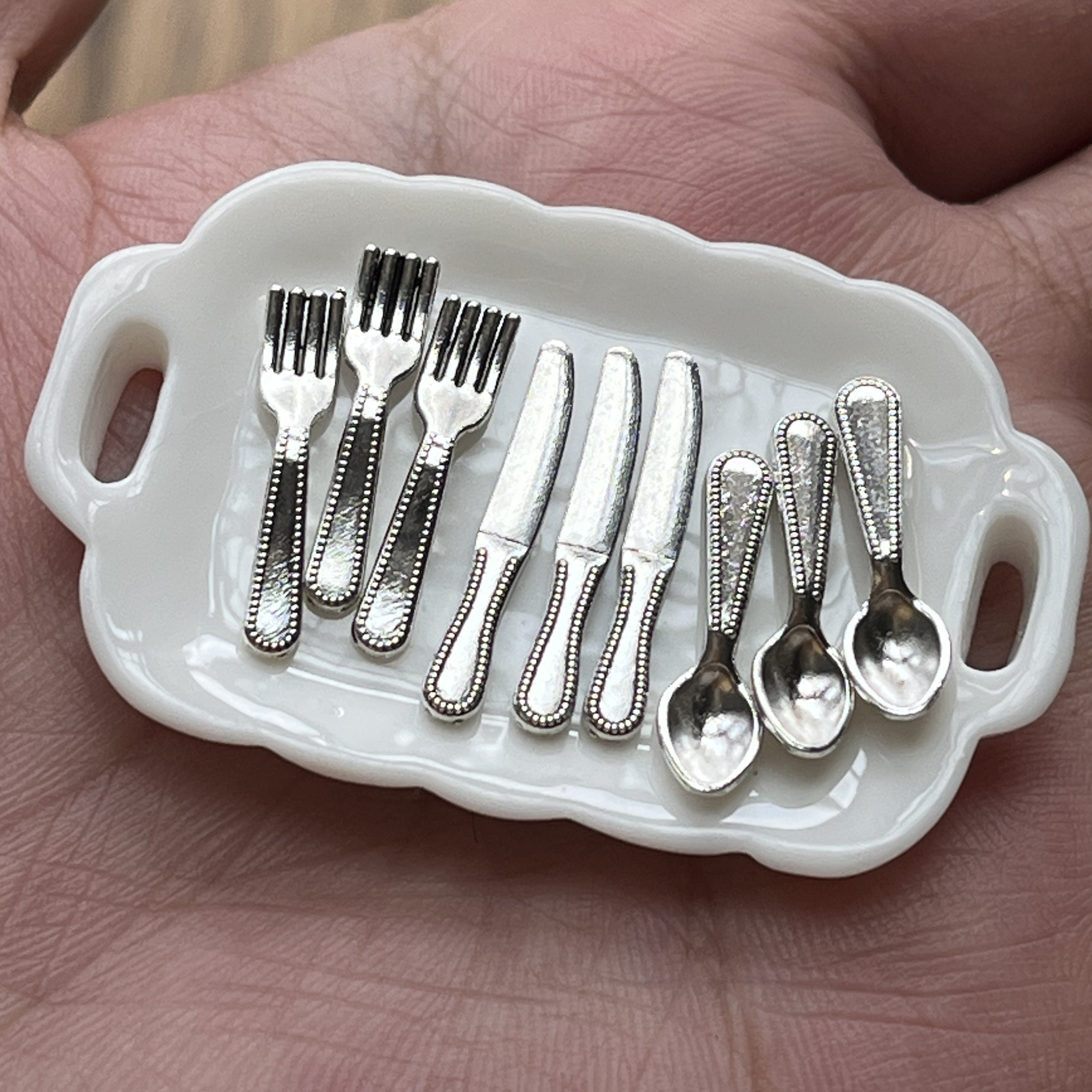 1/12 Dollhouse Cutlery Set Plastic Tableware Utensils Halloween Decoration