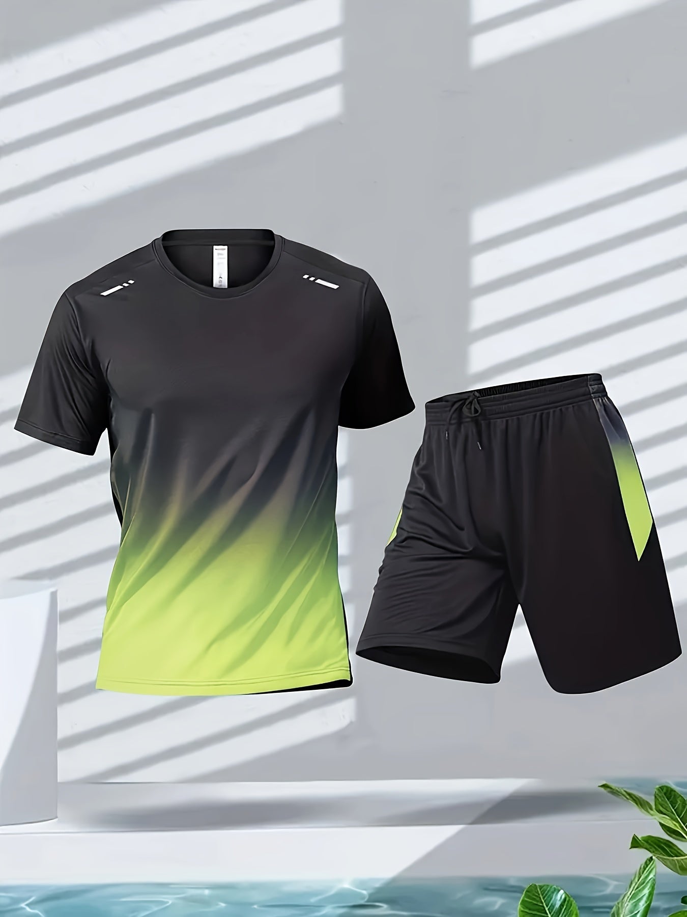 2pcs Gradient Basketball Training Suit with Shorts