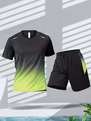 2pcs Gradient Basketball Training Suit with Shorts