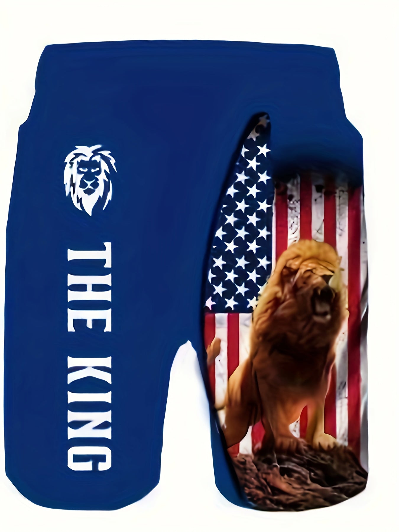 Lion & Flag Print 2-Piece Outfit for Men