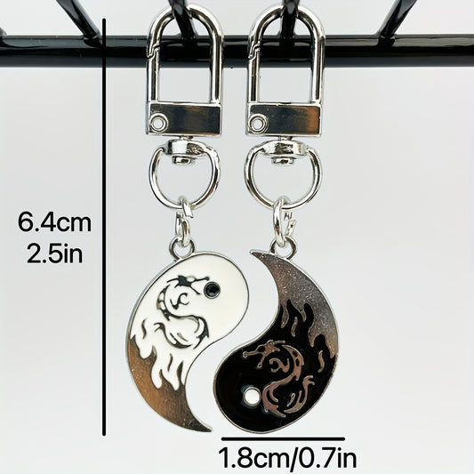 Tai Chi Pendant Keychain Set, Creative Decoration for Keys, Backpacks, Wallets