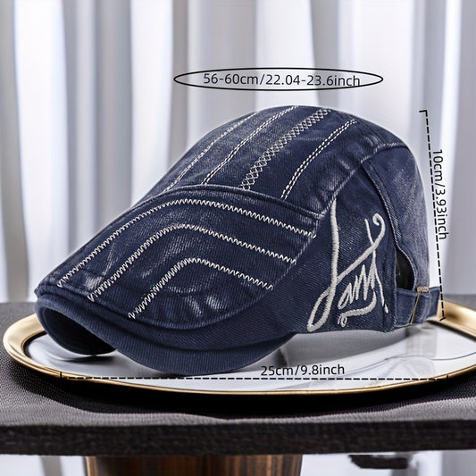 Men's Denim Peaker Cap for All Seasons