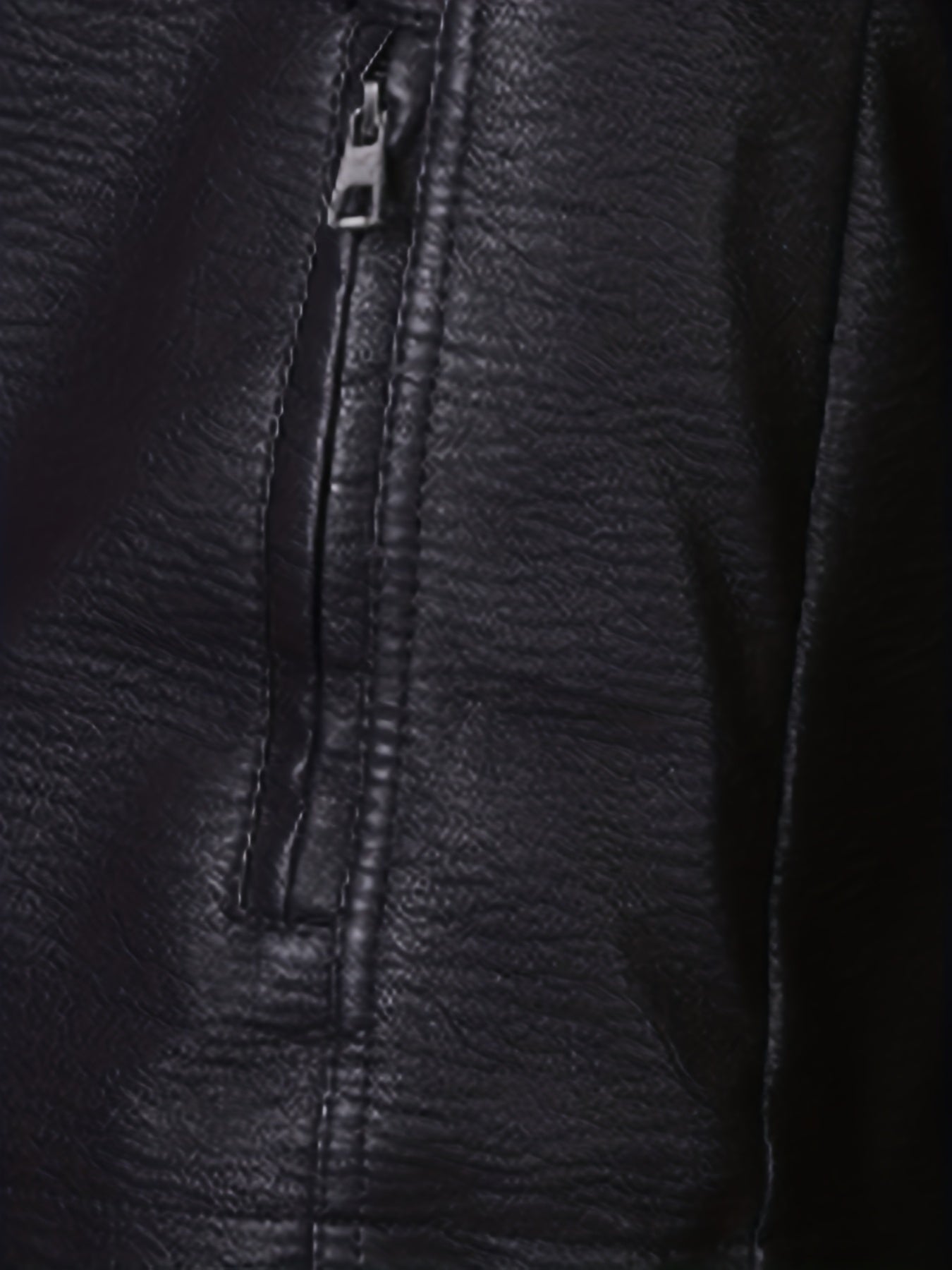 Men's PU Leather Outdoor Jacket Windproof Warm Fleece Coat