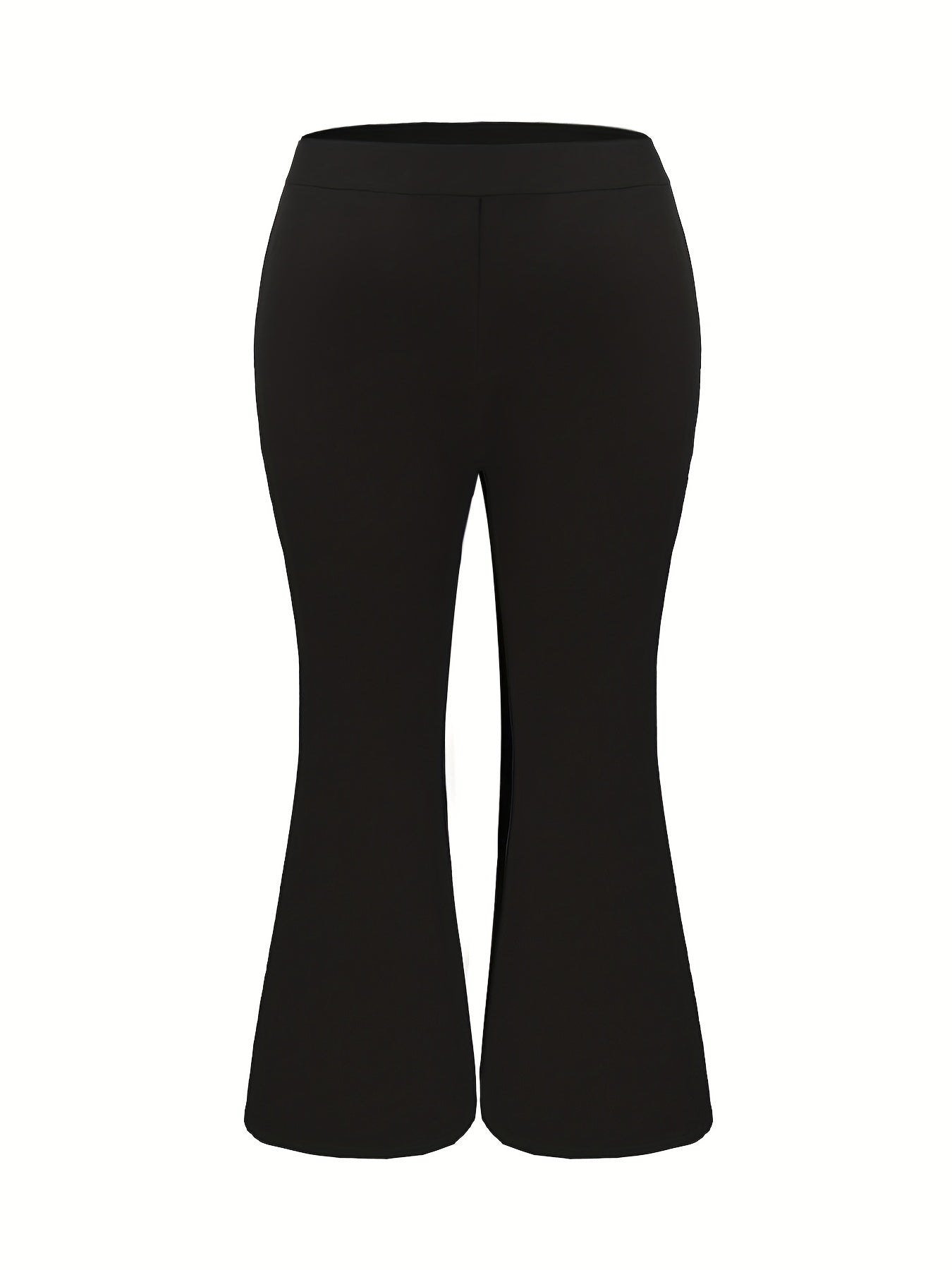  Solid High Rise Stretch Flared Leg Pants