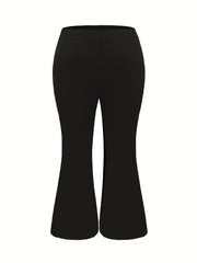  Solid High Rise Stretch Flared Leg Pants