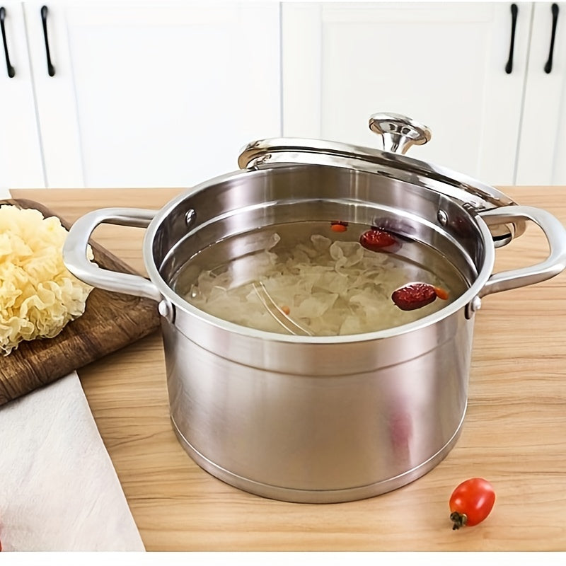 8.66'' Stainless Steel Saucepan 5L With Glass Cover
