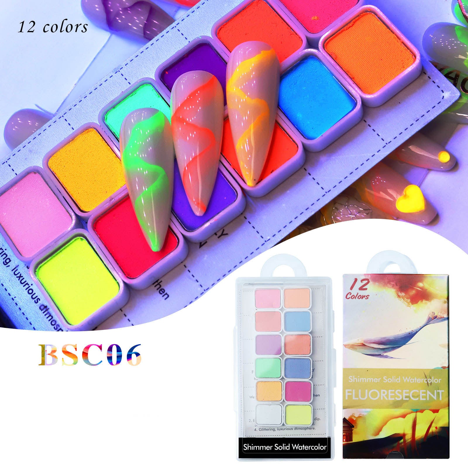 Metallic Nail Watercolor Paint Set for Macaron Designs
