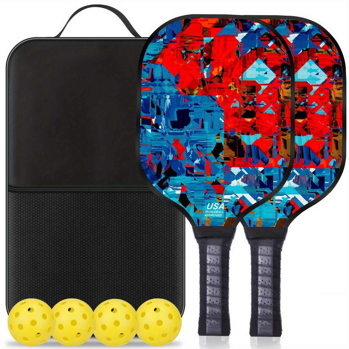 2pcs USAPA Approved Pickleball Paddles Set with Balls