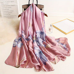 Lotus Print Silky Soft Comfortable Shawl Scarf